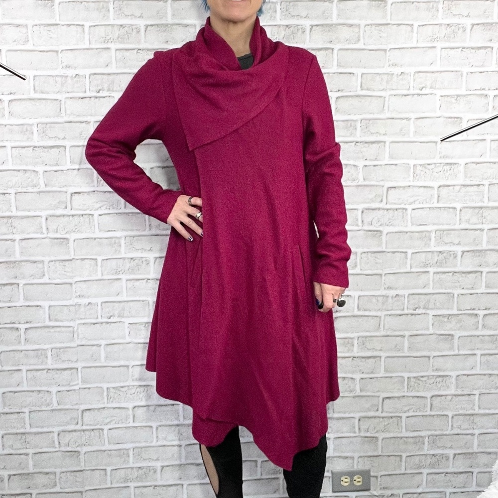 NWOT |•MICHAEL TYLER•| Magenta Pink Long Jacket Wool Blend Size Small